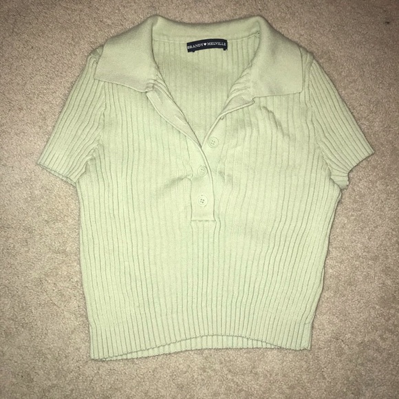 Brandy Melville Tops - Brandy Melville Ribbed Collar Top